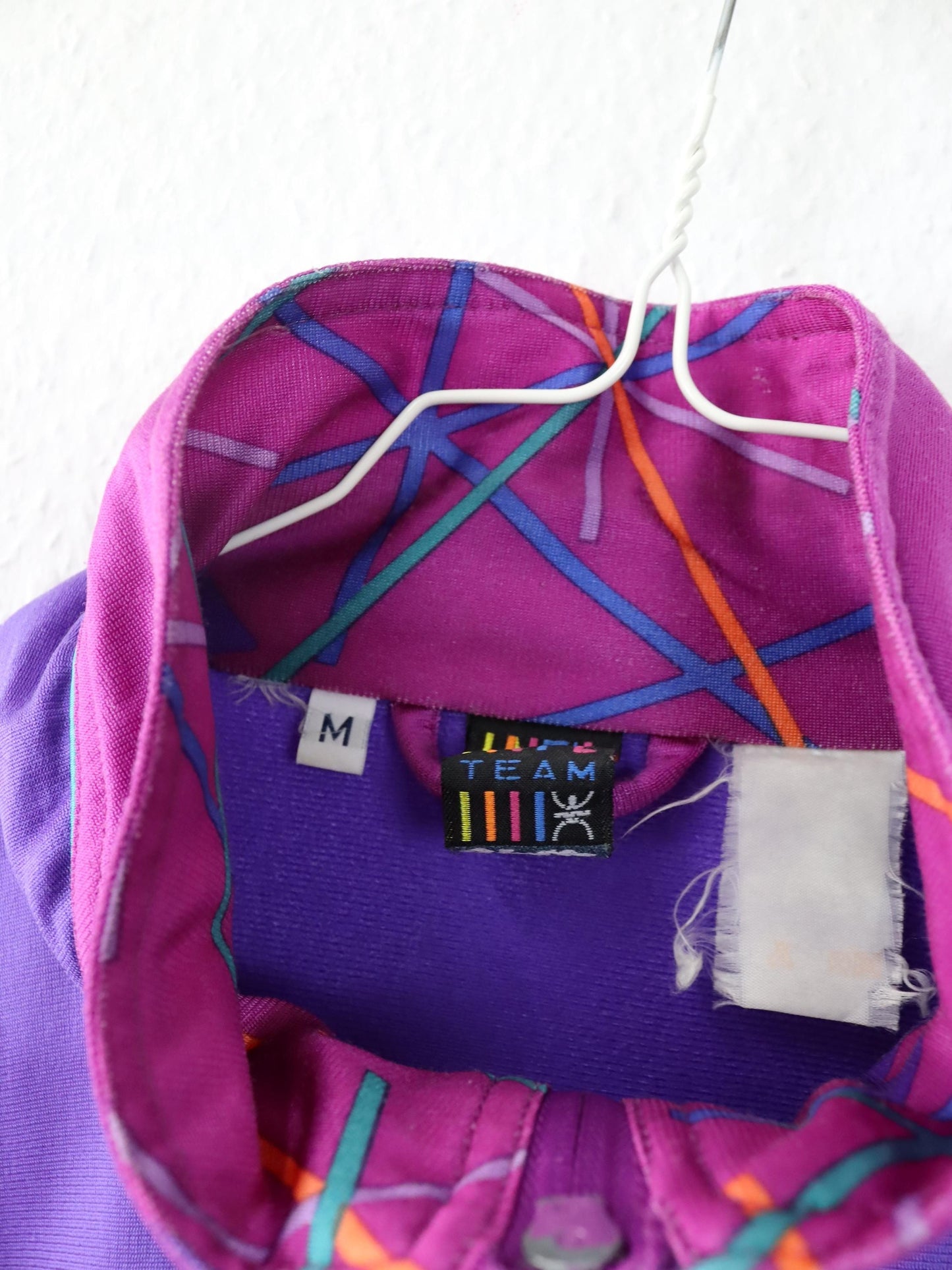 Vintage 80er 90er LOTTO Trainingsjacke Jacke Stehkragen Lila pink M