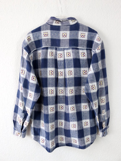 Vintage 80s 90s GOLD SHIRT flannel shirt long sleeve crazy pattern S/M