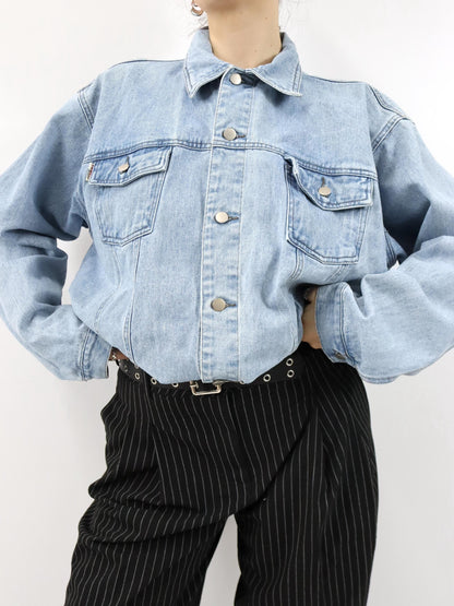 Vintage 80er 90er GIANA FEROTI Jeansjacke Jacke hellblau Denim XL
