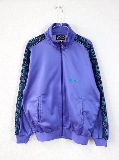 Vintage 80er 90er ASICS Trainingsjacke Jacke Stehkragen lila L