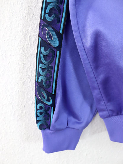 Vintage 80er 90er ASICS Trainingsjacke Jacke Stehkragen lila L