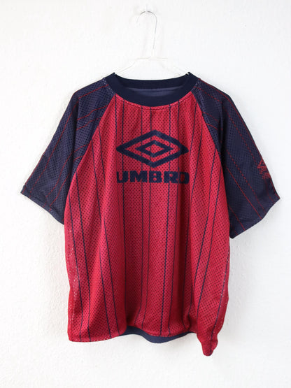 Vintage 80er 90er UMBRO Wendeshirt Trikot reversible dunkelblau rot M