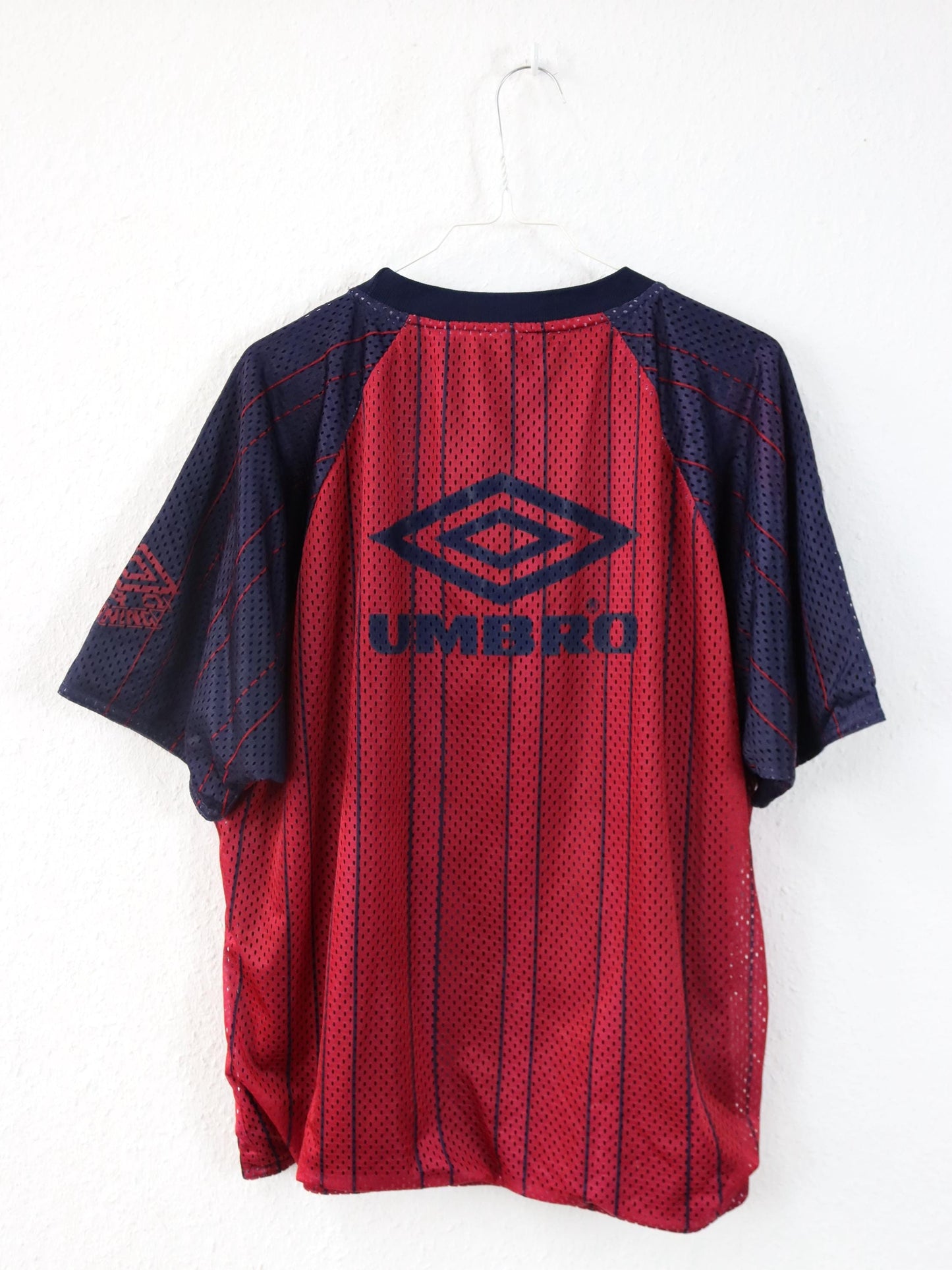 Vintage 80er 90er UMBRO Wendeshirt Trikot reversible dunkelblau rot M