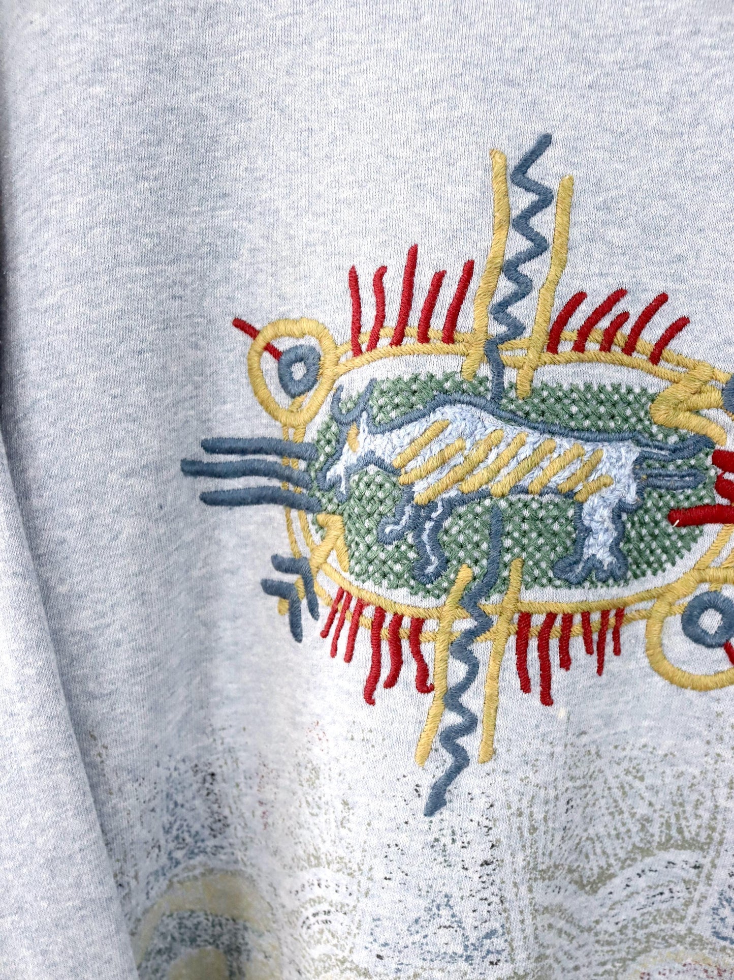 Vintage 80er 90er THINK PINK Sweatshirt Pullover Print Stickerei M