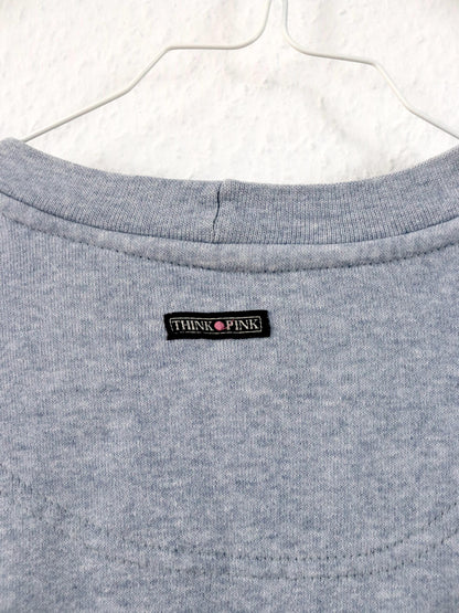 Vintage 80er 90er THINK PINK Sweatshirt Pullover Print Stickerei M