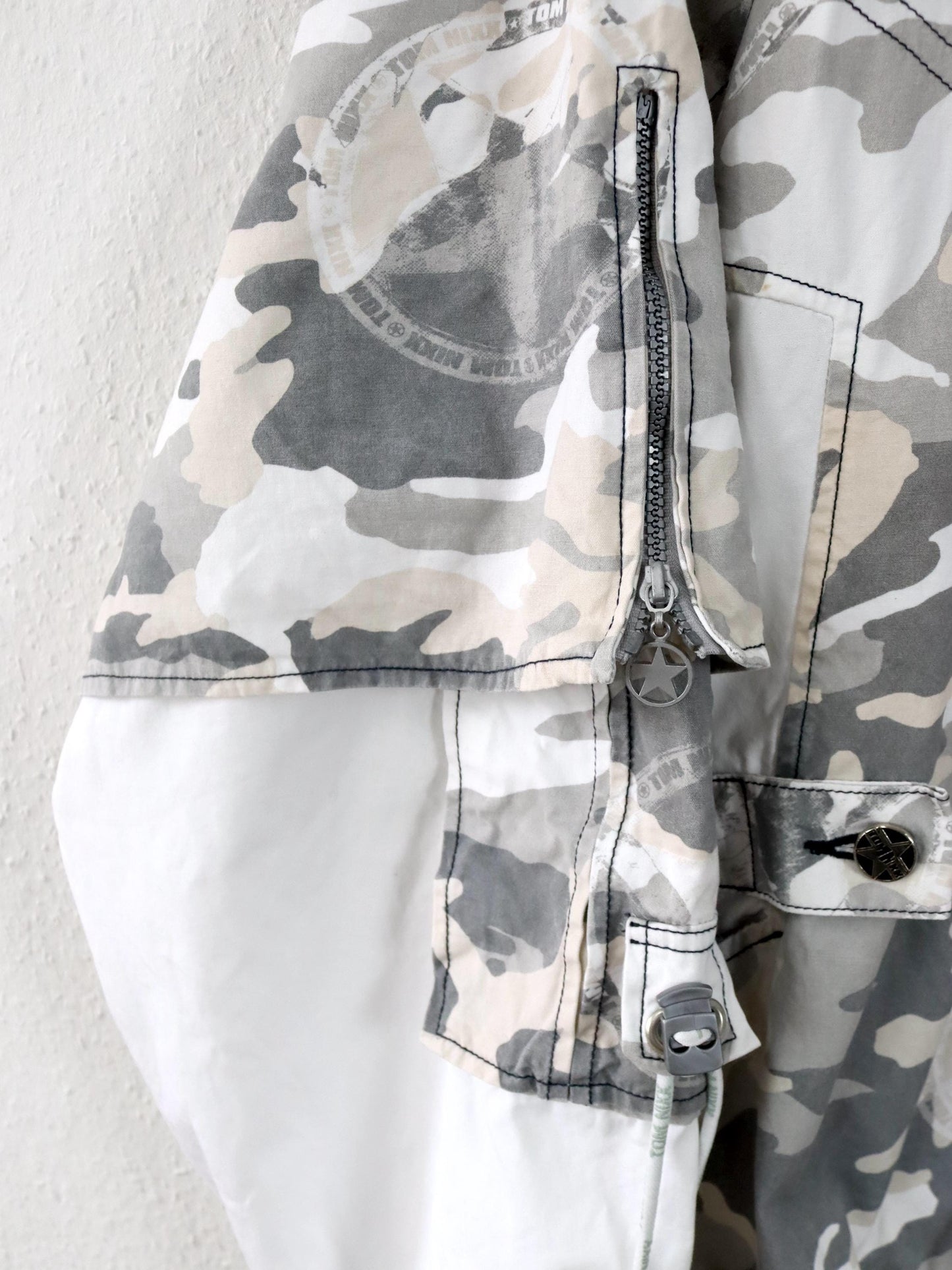 Vintage 90er 00er Y2k TOM NIXX Windbreaker Überziehjacke Jacke Camouflage Designer Berlin XXL
