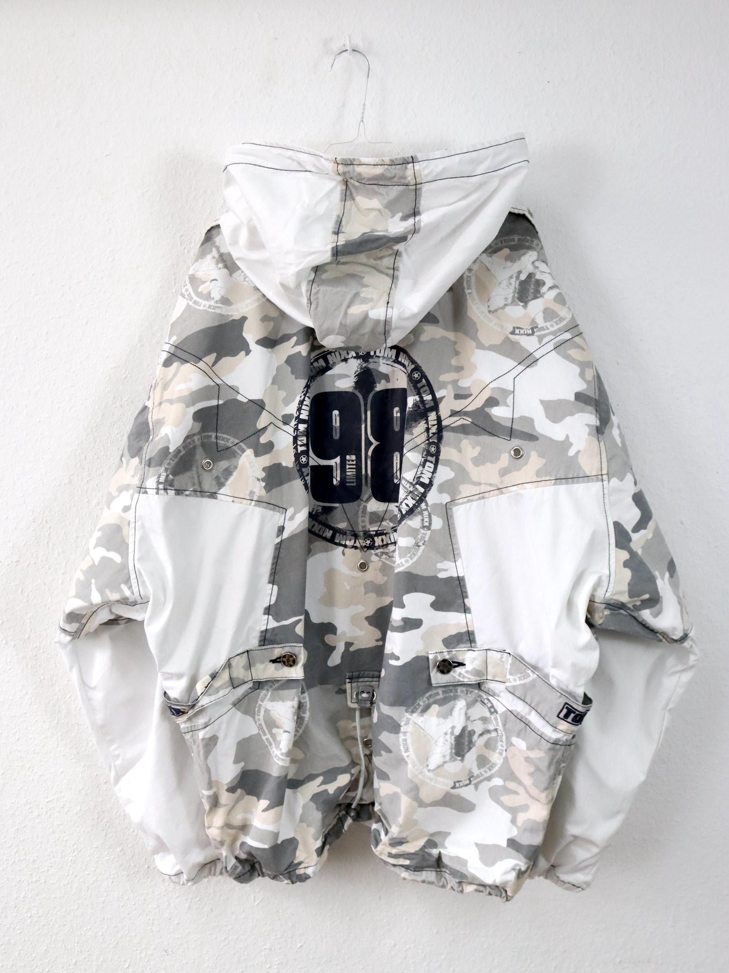 Vintage 90er 00er Y2k TOM NIXX Windbreaker Überziehjacke Jacke Camouflage Designer Berlin XXL
