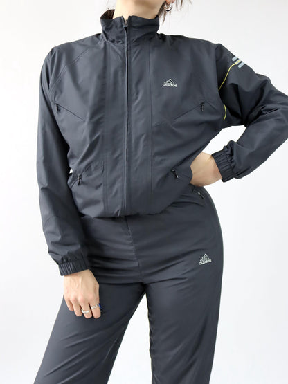Vintage 80er 90er ADIDAS Trainingsanzug schwarz Trainingsjacke Jogginghose 36/38