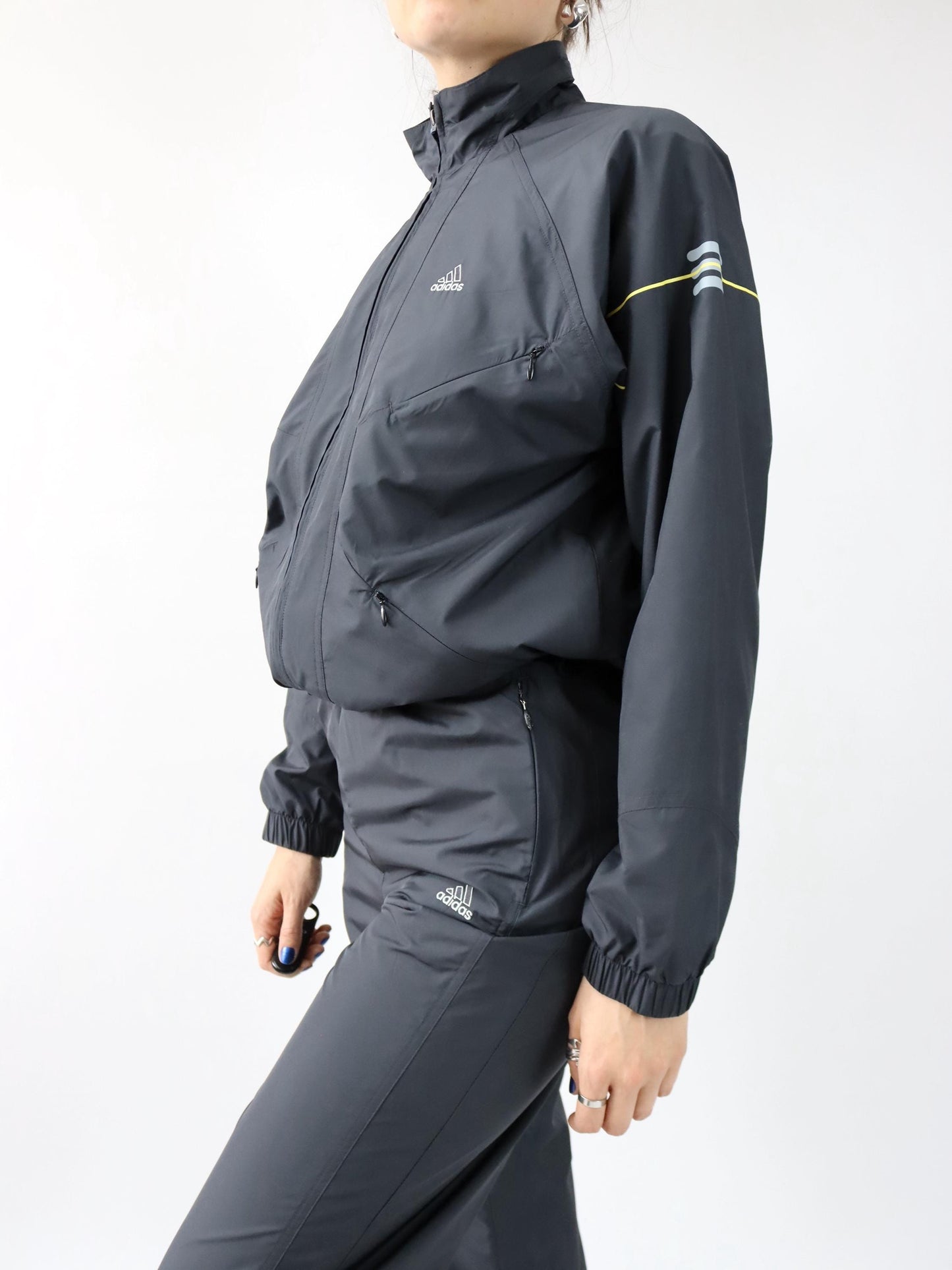 Vintage 80er 90er ADIDAS Trainingsanzug schwarz Trainingsjacke Jogginghose 36/38