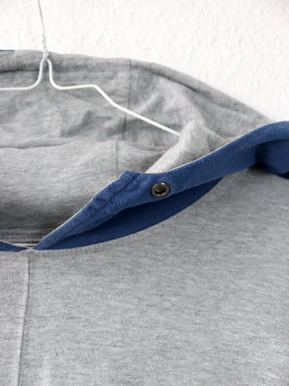 Vintage 80er 90er ADIDAS Cross Trainings Hoodie Pullover grau blau grün gelb D7 L