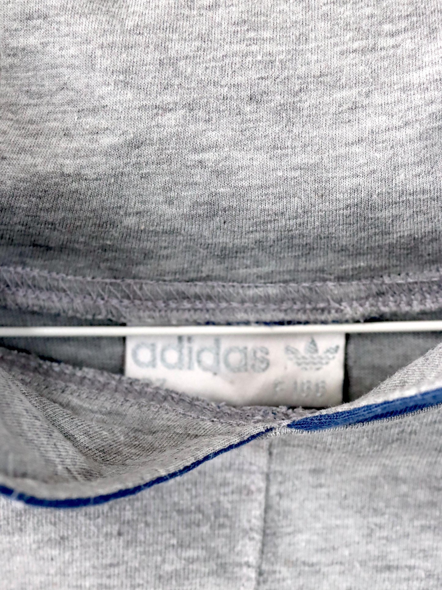 Vintage 80er 90er ADIDAS Cross Trainings Hoodie Pullover grau blau grün gelb D7 L