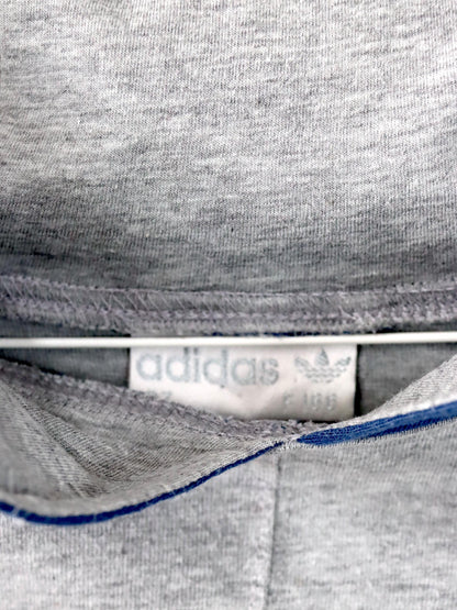Vintage 80er 90er ADIDAS Cross Trainings Hoodie Pullover grau blau grün gelb D7 L
