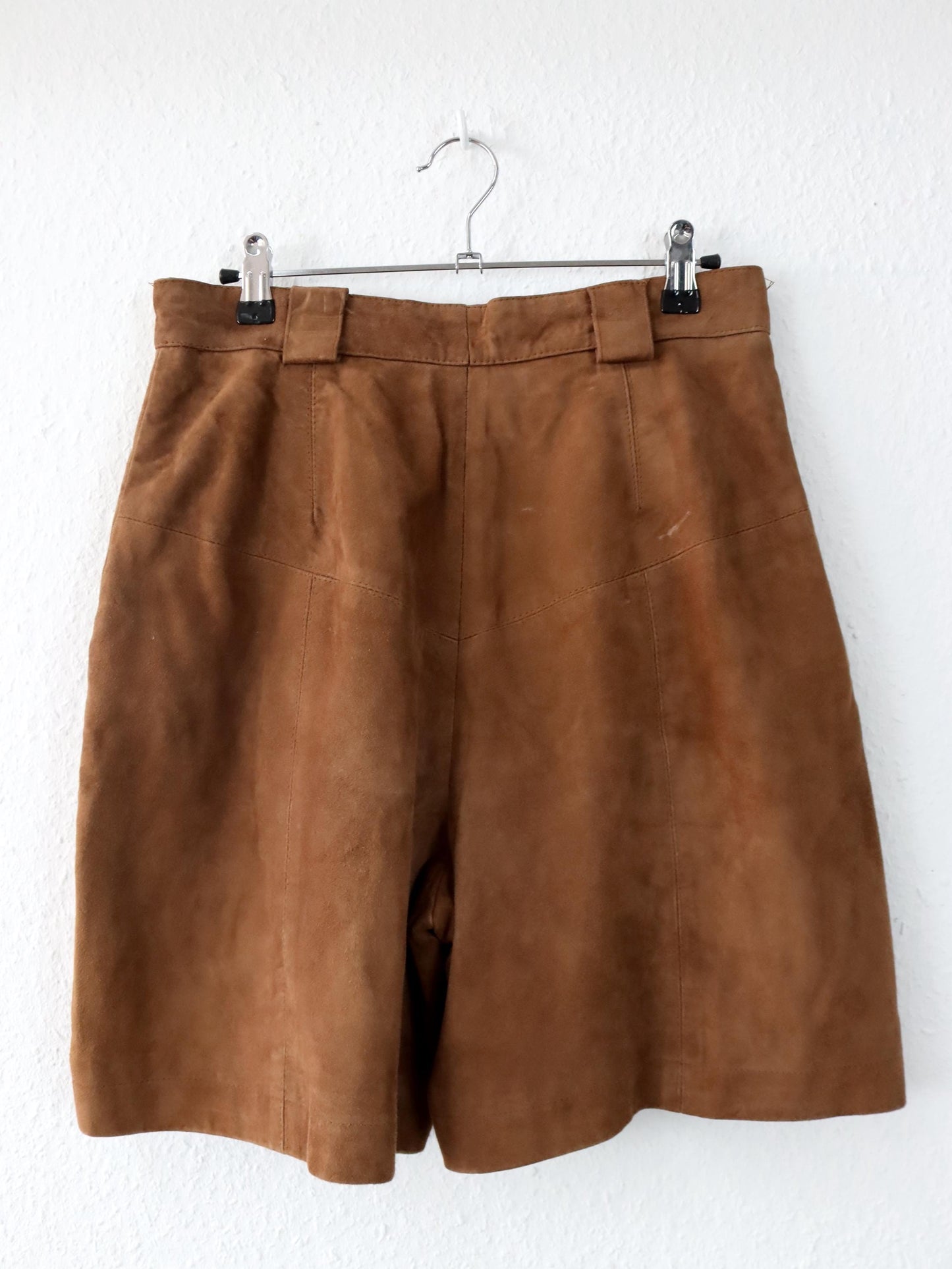 Vintage 80er 90er COPACABANA Zweiteiler Weste Bermudashorts Wildleder braun 40