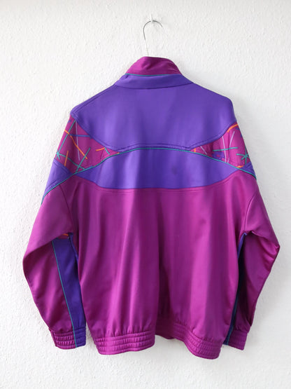 Vintage 80er 90er LOTTO Trainingsjacke Jacke Stehkragen Lila pink M