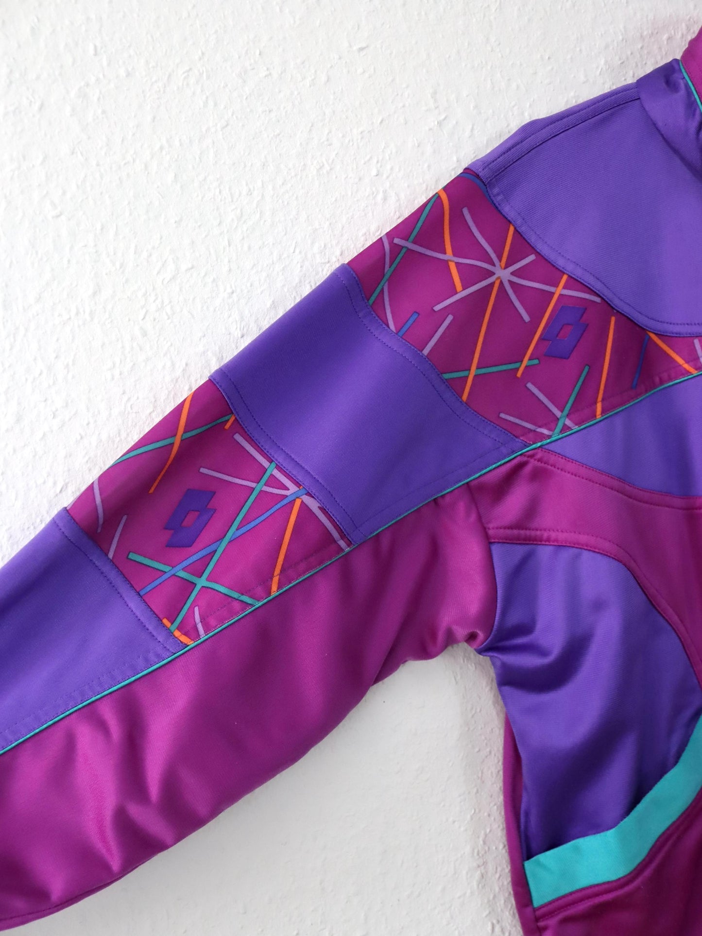 Vintage 80er 90er LOTTO Trainingsjacke Jacke Stehkragen Lila pink M