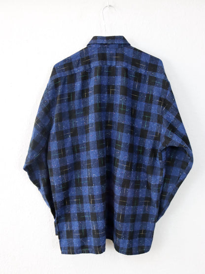 Vintage 80er 90er COTTON CLUB Flanellhemd Wolle langarm Hemd kariert M