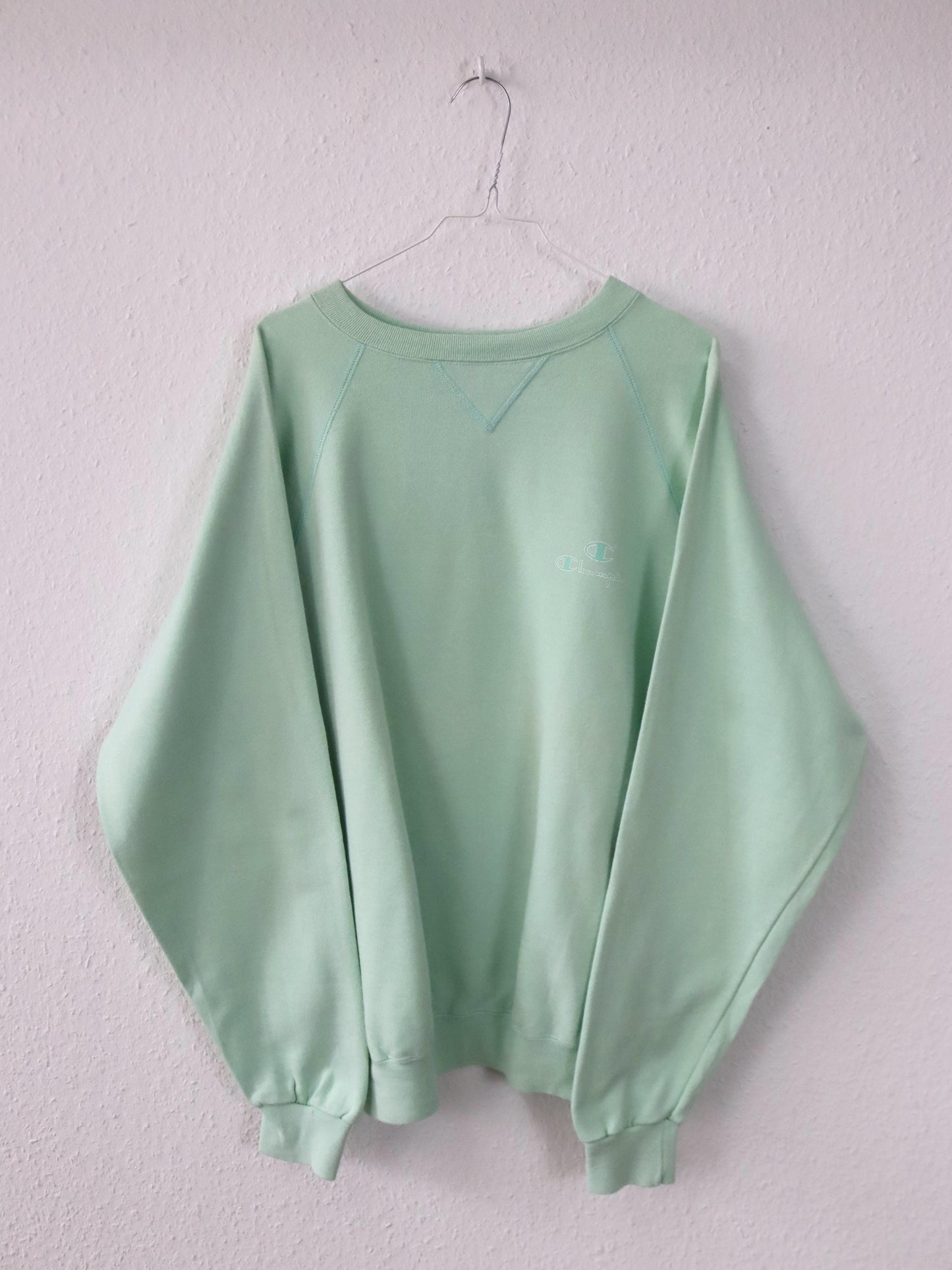 Vintage 80er 90er CHAMPION Sweatshirt Crewneck Pullover mintgrün XL