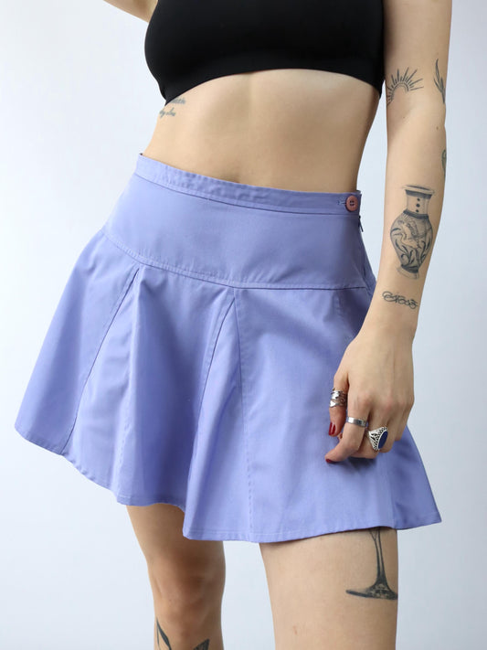 Vintage 80er 90er AUSTRALIAN Bundfaltenrock Tennisrock Mini Flieder highwaist 42