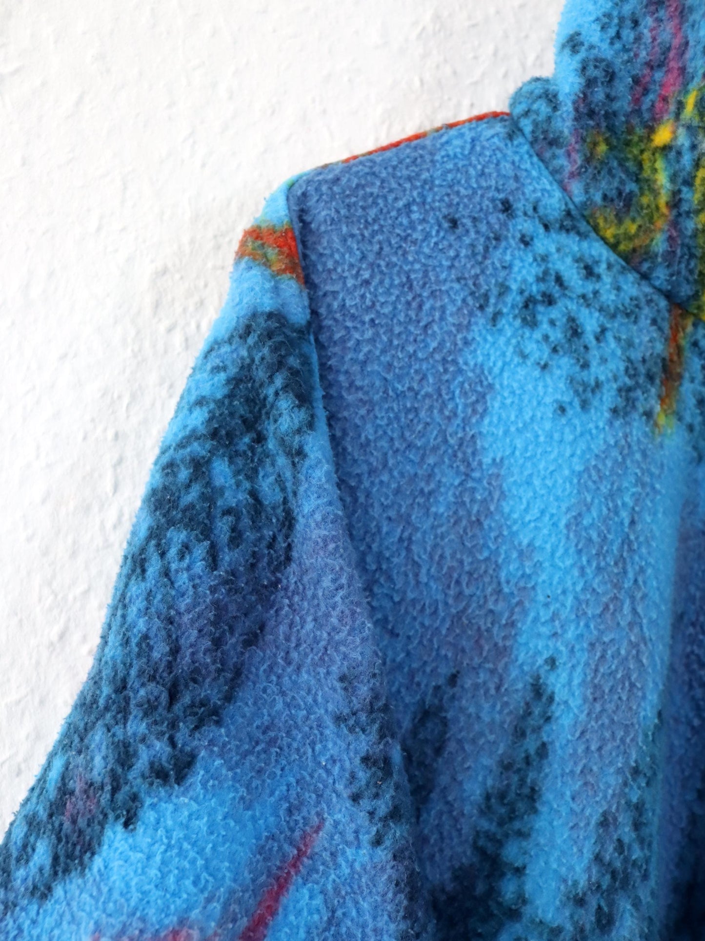 Vintage 80er 90er COLMAR Fleecepullover Fleece Stehkragen crazy pattern bunt XL