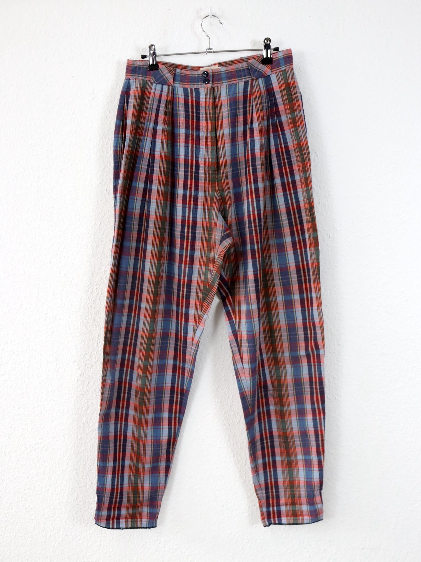 Vintage 80er 90er ANDREA MARE Bundfaltenhose Stoffhose dünn kariert highwaist 38