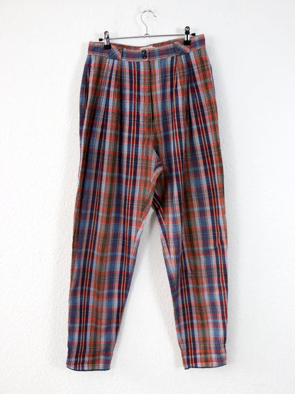 Vintage 80er 90er ANDREA MARE Bundfaltenhose Stoffhose dünn kariert highwaist 38