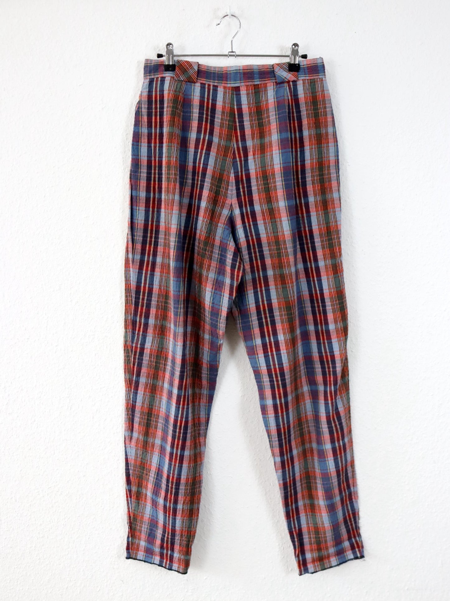 Vintage 80er 90er ANDREA MARE Bundfaltenhose Stoffhose dünn kariert highwaist 38
