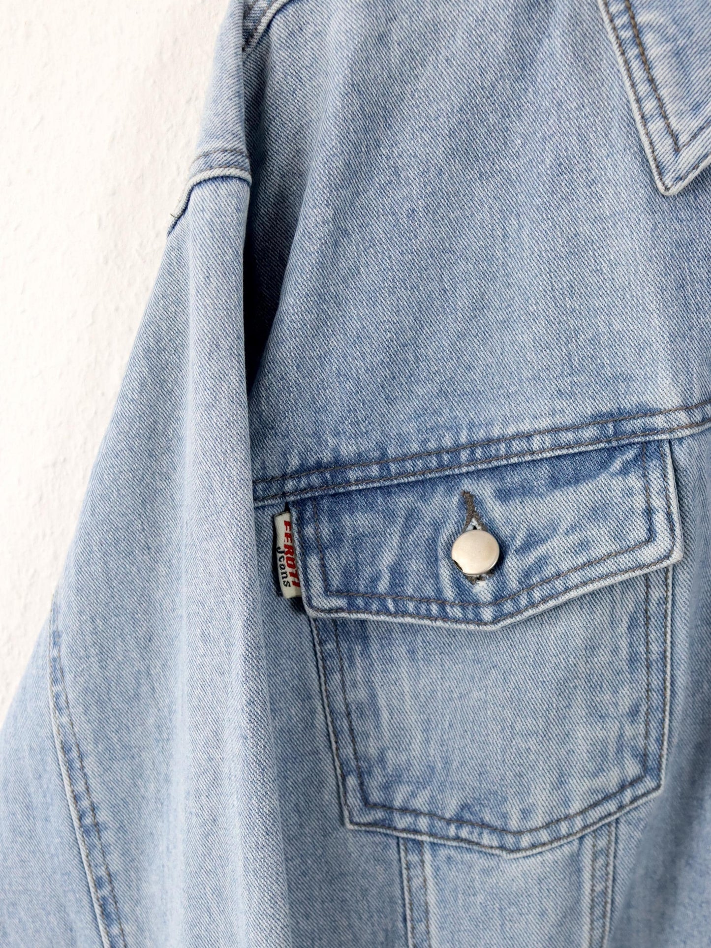 Vintage 80er 90er GIANA FEROTI Jeansjacke Jacke hellblau Denim XL