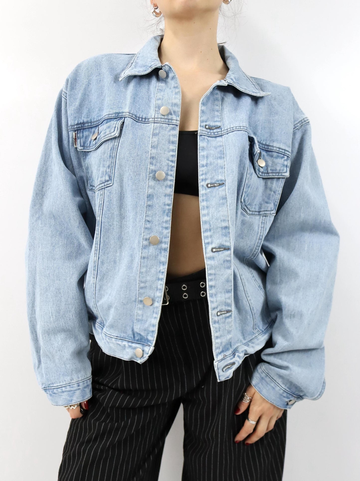 Vintage 80er 90er GIANA FEROTI Jeansjacke Jacke hellblau Denim XL