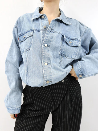 Vintage 80er 90er GIANA FEROTI Jeansjacke Jacke hellblau Denim XL