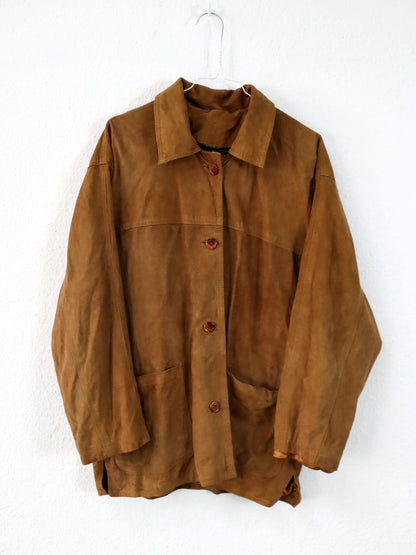 Vintage 80er 90er VSK Wildlederhemd Jacke Wildleder braun 40