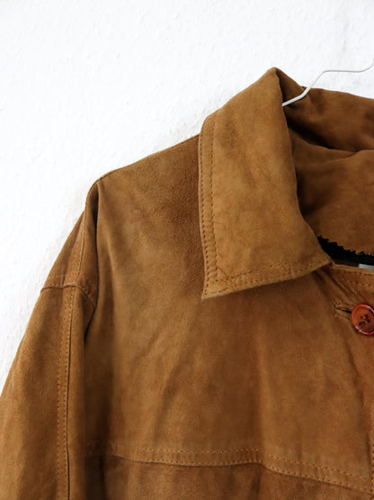 Vintage 80er 90er VSK Wildlederhemd Jacke Wildleder braun 40