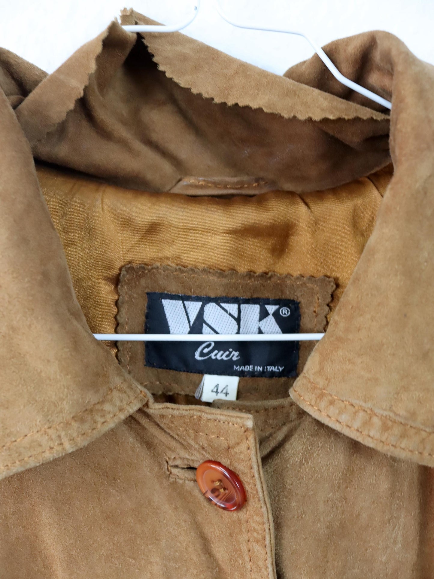 Vintage 80er 90er VSK Wildlederhemd Jacke Wildleder braun 40