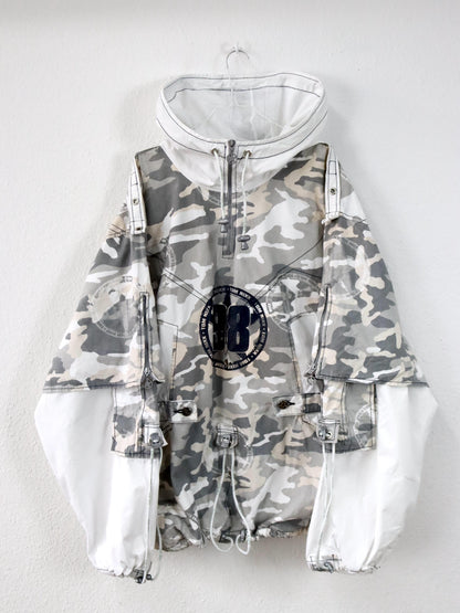 Vintage 90er 00er Y2k TOM NIXX Windbreaker Überziehjacke Jacke Camouflage Designer Berlin XXL