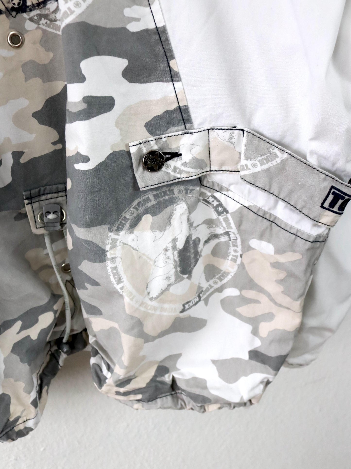 Vintage 90er 00er Y2k TOM NIXX Windbreaker Überziehjacke Jacke Camouflage Designer Berlin XXL