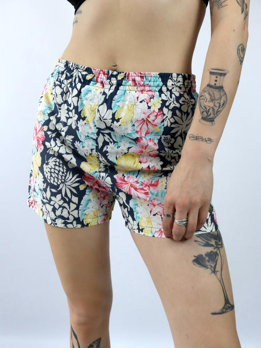 Vintage 80er 90er GP.ONE Badehose kurze Hose Shorts crazy pattern Hawaii bunt M
