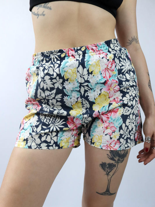 Vintage 80er 90er GP.ONE Badehose kurze Hose Shorts crazy pattern Hawaii bunt M