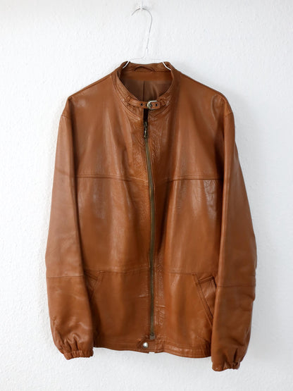 Vintage 80er 90er Lederjacke Blouson Jacke braun M