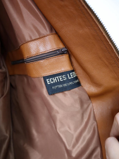 Vintage 80er 90er Lederjacke Blouson Jacke braun M