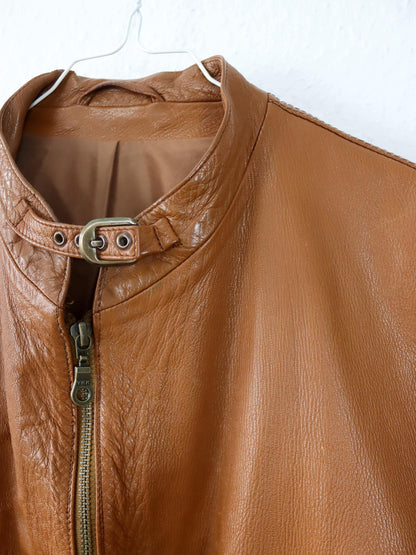 Vintage 80er 90er Lederjacke Blouson Jacke braun M