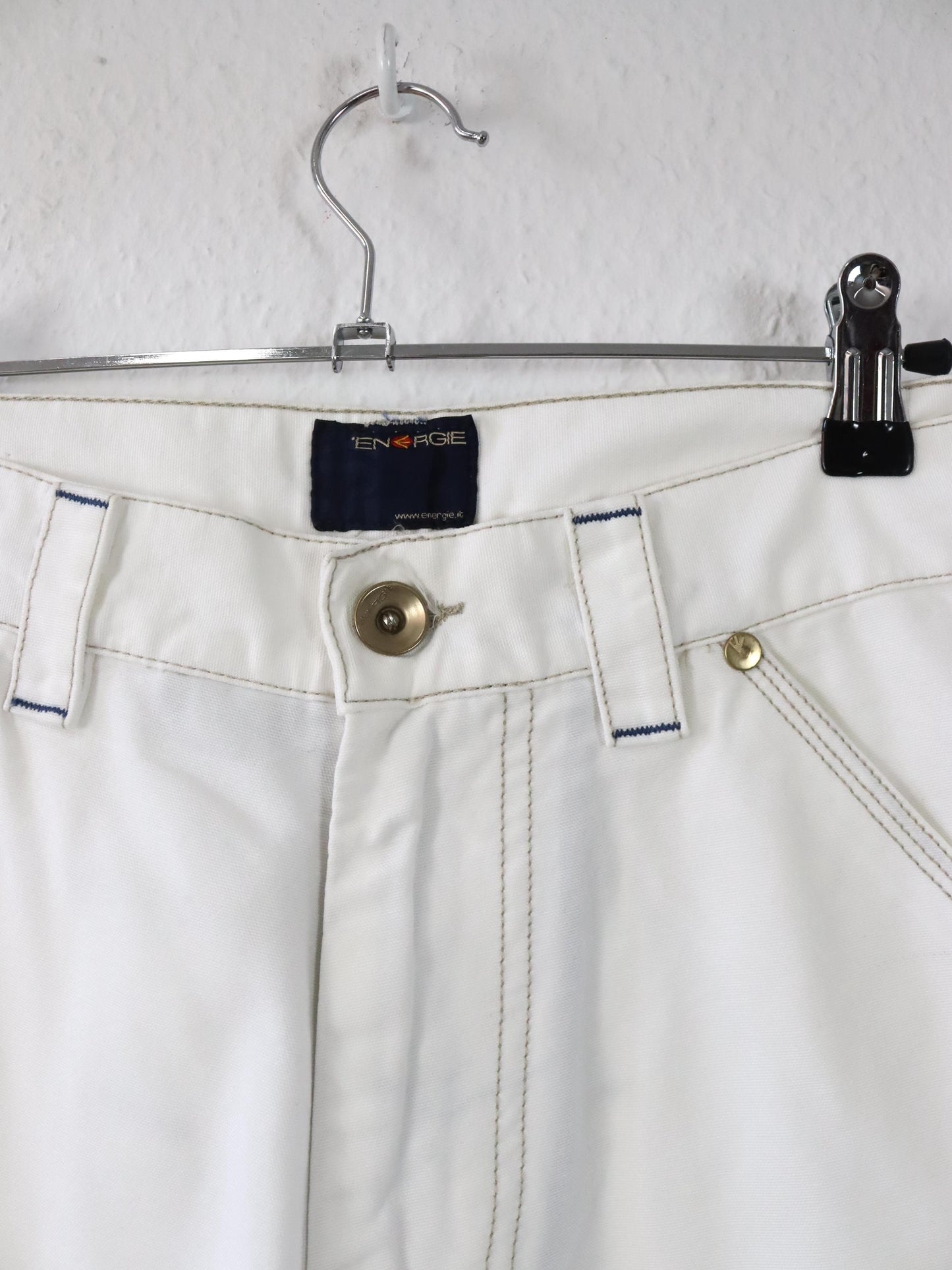 Vintage 90er 00er Y2k ENERGIE Shorts Jorts kurze Hose Baggy Pants weiß Deadstock W33