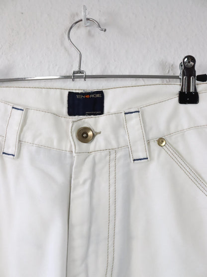 Vintage 90er 00er Y2k ENERGIE Shorts Jorts kurze Hose Baggy Pants weiß Deadstock W33