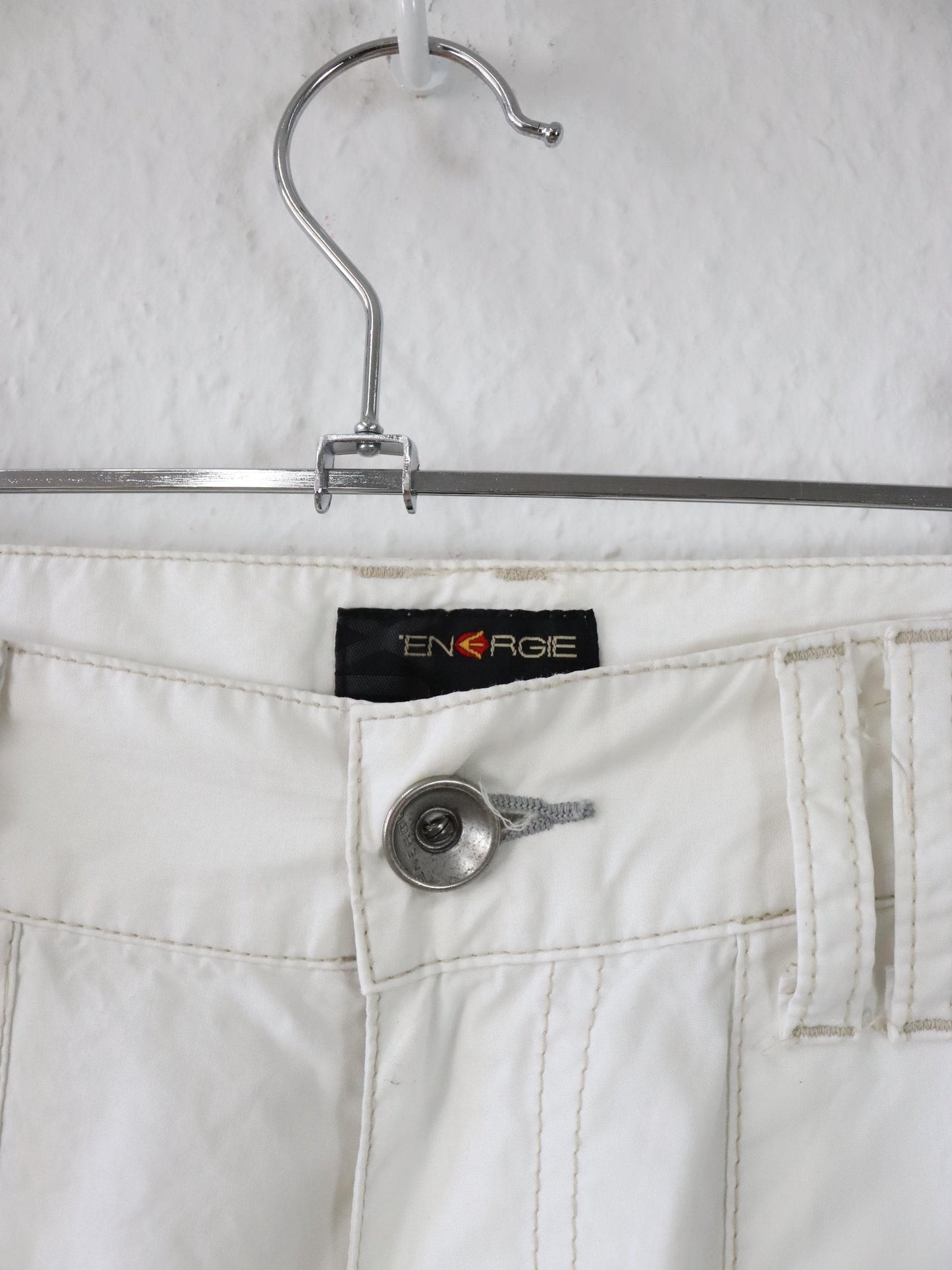 Vintage 90er 00er Y2k ENERGIE Shorts Jorts kurze Hose Baggy Pants weiß Deadstock W34