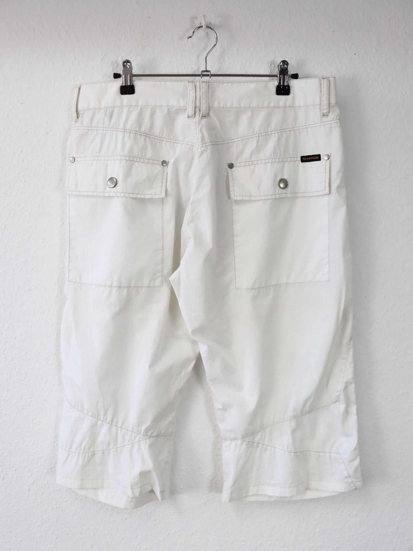 Vintage 90er 00er Y2k ENERGIE Shorts Jorts kurze Hose Baggy Pants weiß Deadstock W34