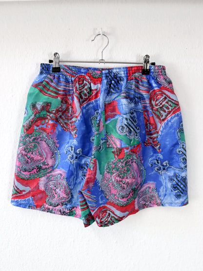 Vintage 80er 90er Shorts Badehose crazy pattern bunt 56 XXL
