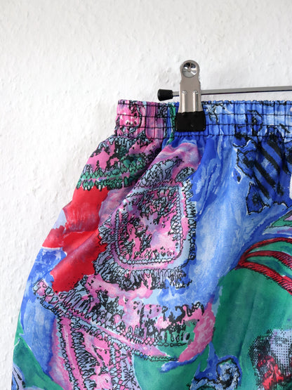 Vintage 80er 90er Shorts Badehose crazy pattern bunt 56 XXL