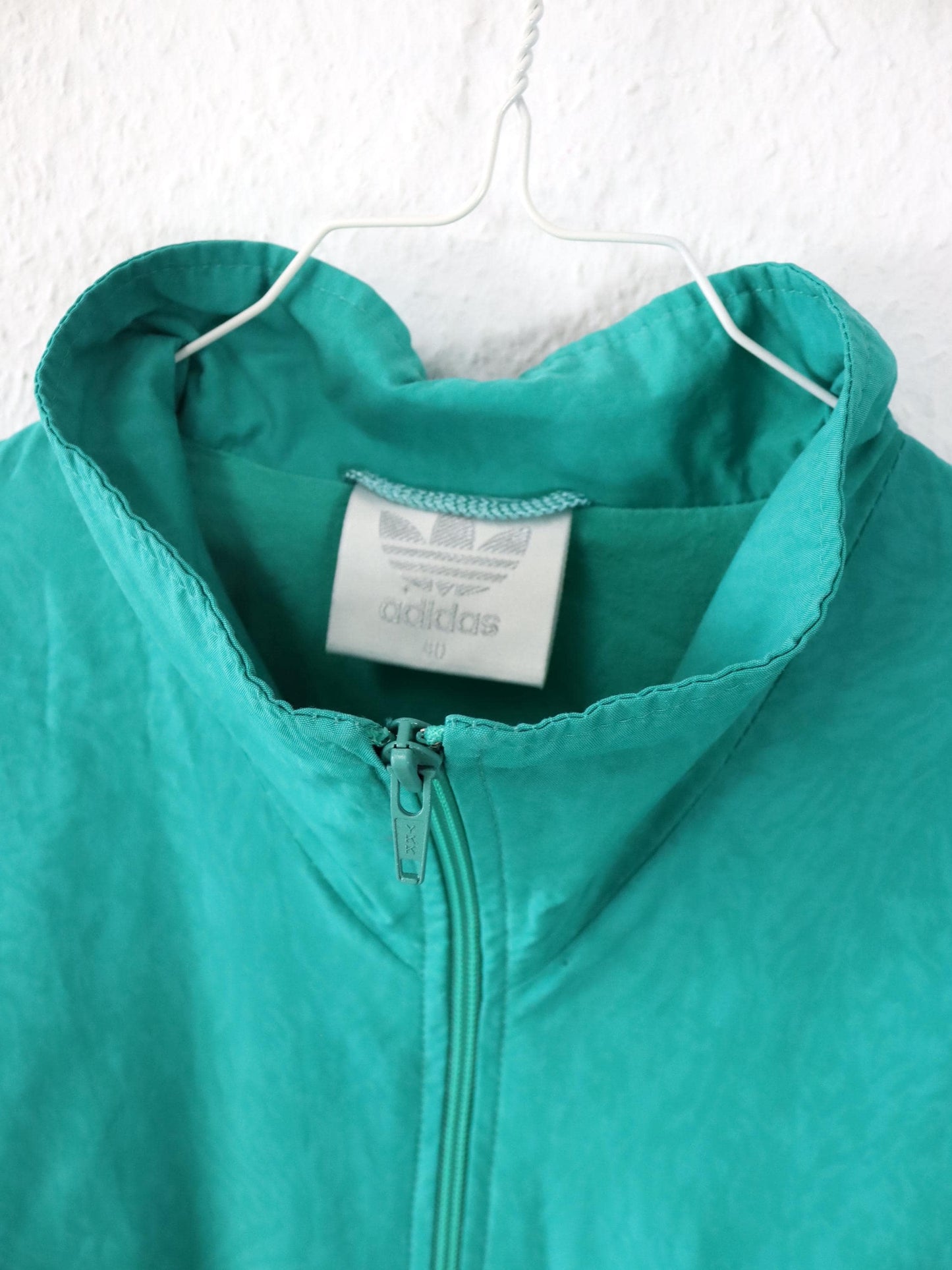 Vintage 80er 90er ADIDAS Overall Einteiler türkis Stehkragen 40