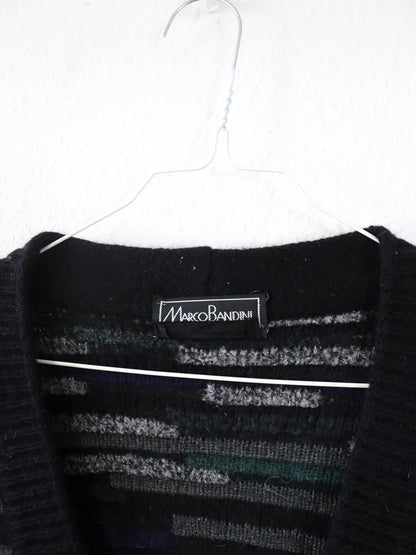 Vintage 80er 90er MARCO BANDINI Cardigan Strickjacke Wolle Alpaka Struktur M
