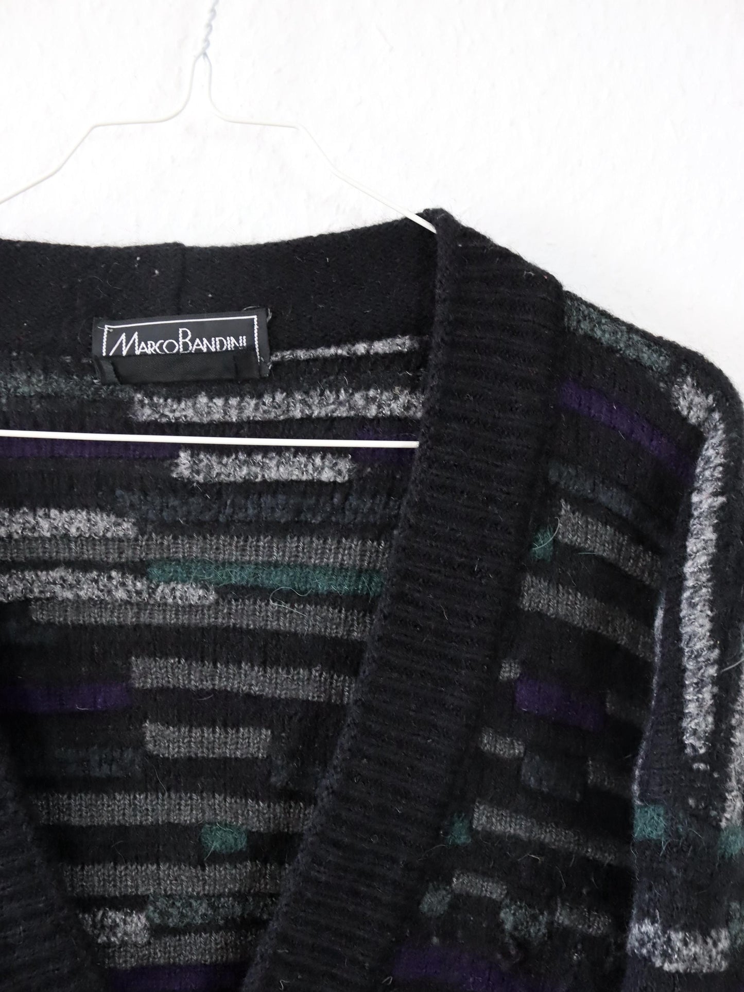 Vintage 80er 90er MARCO BANDINI Cardigan Strickjacke Wolle Alpaka Struktur M