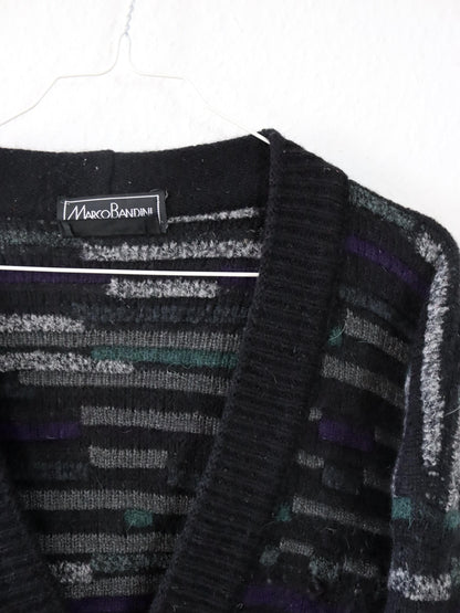 Vintage 80er 90er MARCO BANDINI Cardigan Strickjacke Wolle Alpaka Struktur M
