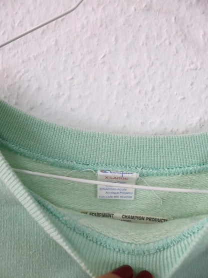 Vintage 80er 90er CHAMPION Sweatshirt Crewneck Pullover mintgrün XL